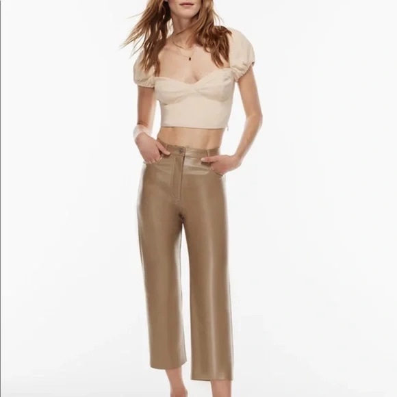 Aritzia Wilfred Melina cropped faux leather pant - Picture 1 of 9